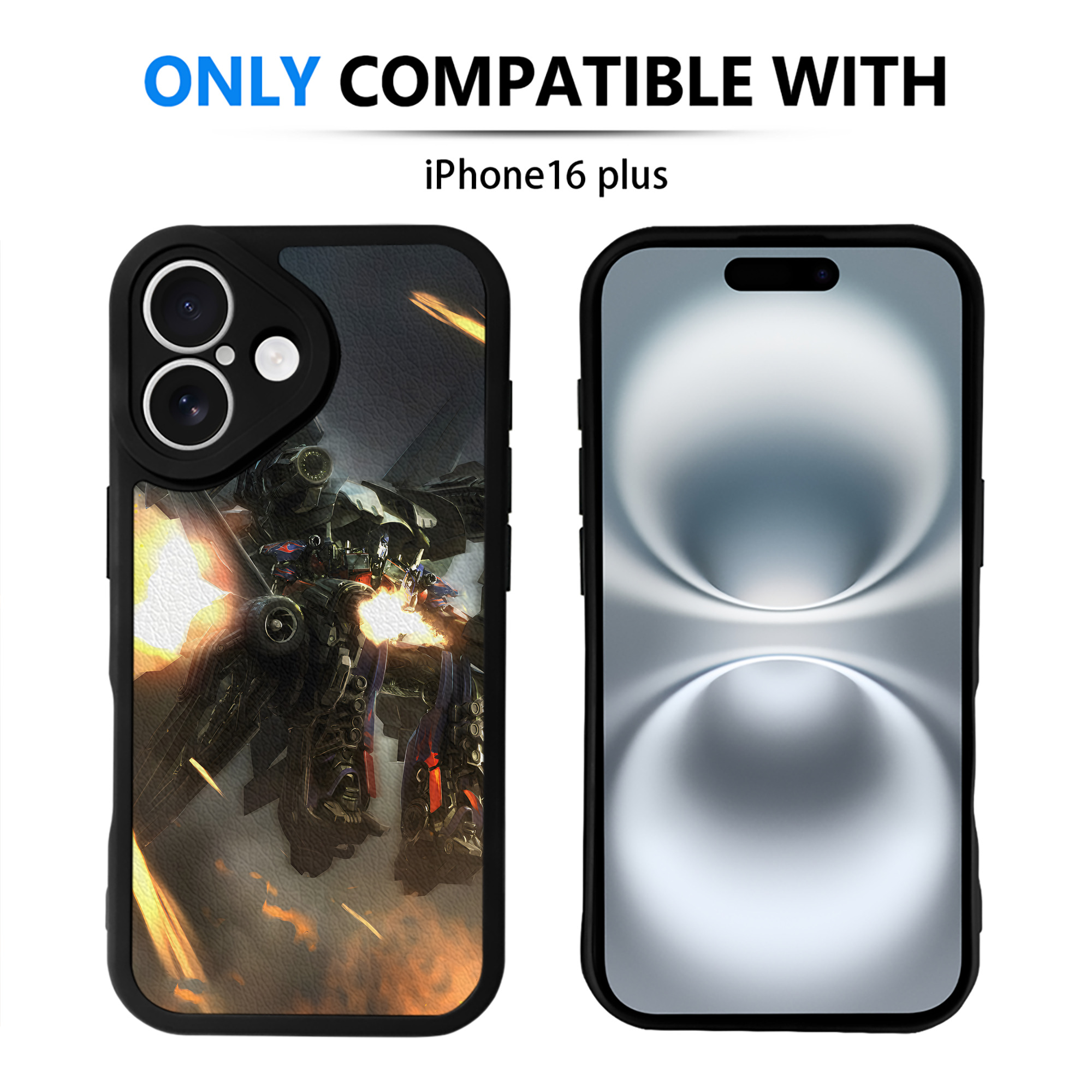 （画像用） Transformers トランスフォーマー 【iPhone 16シリーズ対応】シリコンスマホケース（レザー調） 材質：シリコン